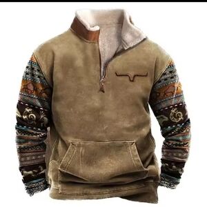 NWOT Men's Fleece Neck 1/2 Zip Pullover Rugged Look (2XL)